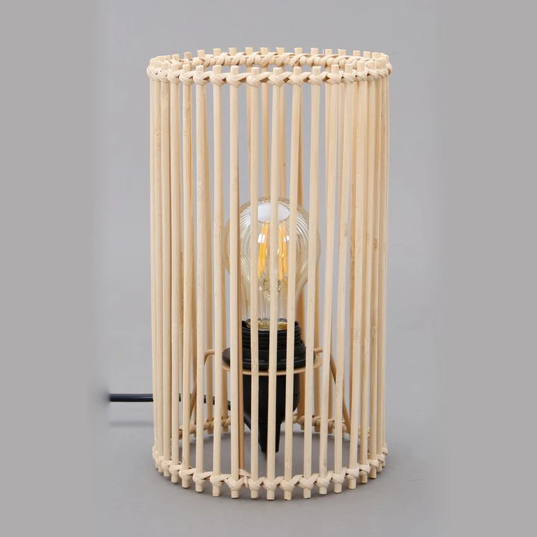 Wholesale Factory Customized Modern Hand Woven Natural Rattan Table Lamp Indoor Decorative