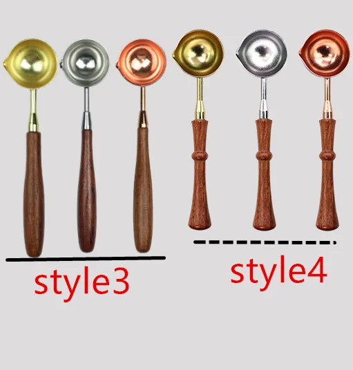 wooden handle sealing wax melting spoon for wax seal beads