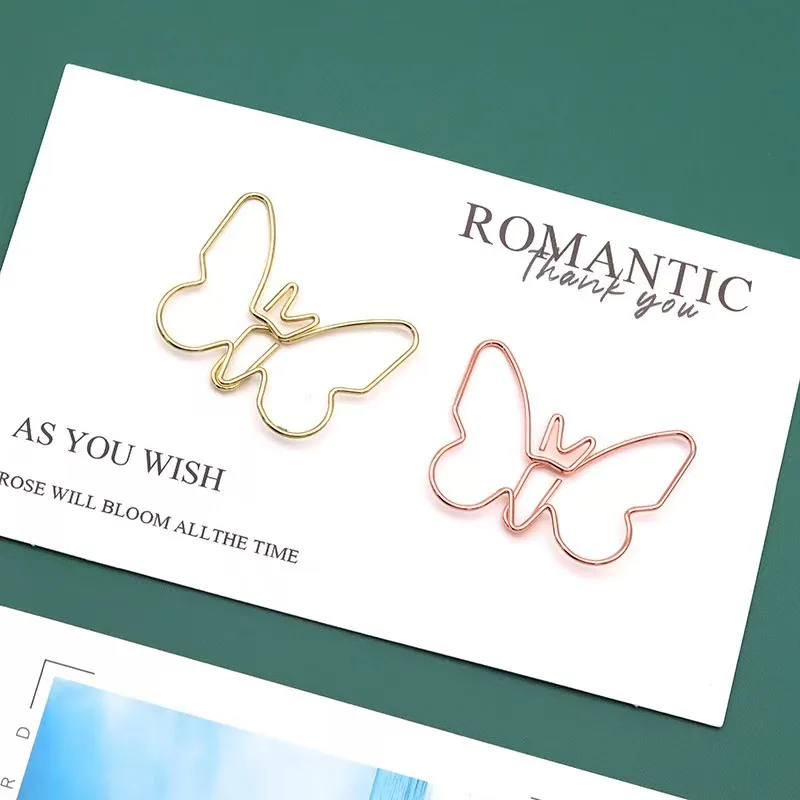 Popular Special-shaped Butterfly Paper Clip Metal Paper Clip Wholesale Bookmark Creative Gold Paper Clips