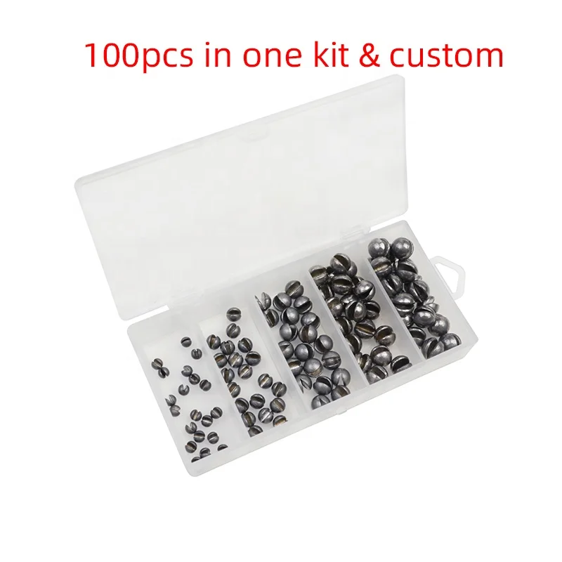 Snap Weight Fishing Accessories Equipment Gear Removable Lead Sinking Round Split-Shot Fishing Egg Weights With Plastic Boxs