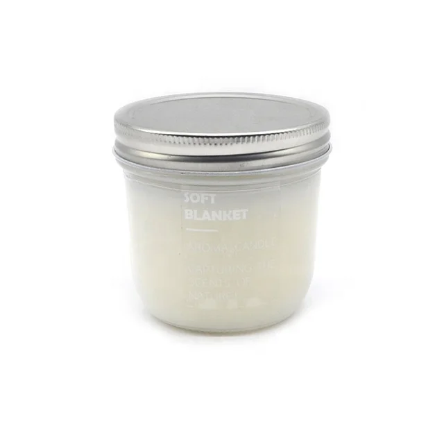 LC01PZ  Home Decoration polish silk screen printing glass mason Jar scented  Candles with metal lid