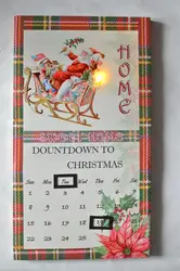 XMAS Light Up Countdown Calendar Creative Santa Claus Canvas Art Prints With LED Lights