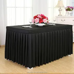 Wholesale white wedding square table cover ruffles manteles para boda nappe ronde de table mariage