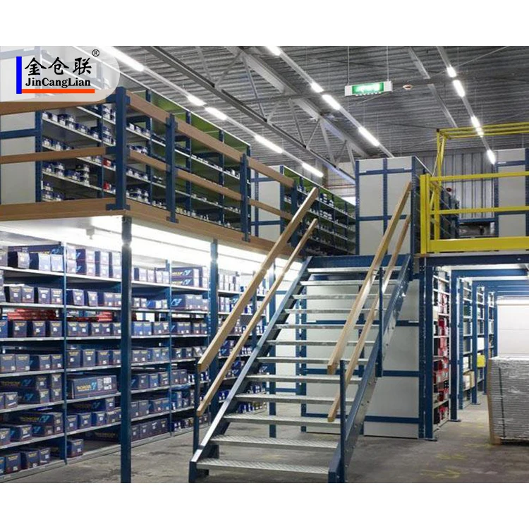 Pallet Racking Steel Structure Supported Mezzanine Floor With Stair