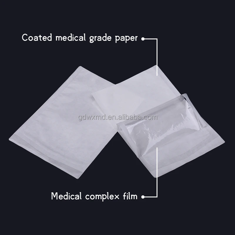 EO gas sterilize heat-sealing medical paper and transparent film sterilizing pouch with ISO13485