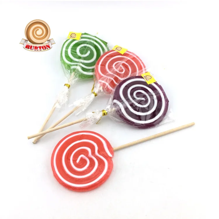 
80G big crystal lolly pop flat lollipop 