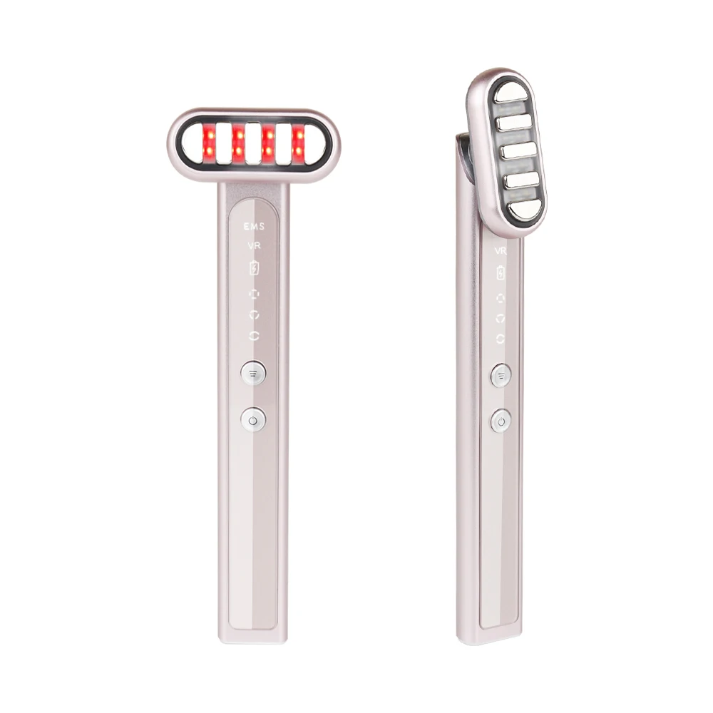 Synogal new arrival 4 in 1 LED light therapy microcurrent vibrating face eye massage skin rejuvenation facial wand