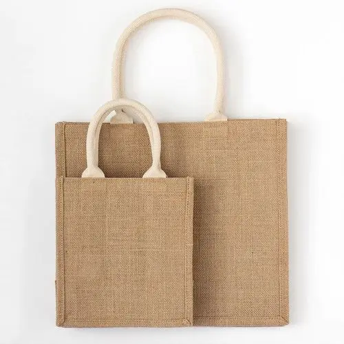 Reusable coarse linen tote bag suitable for shopping, travel, wedding, custom logo canvas bag