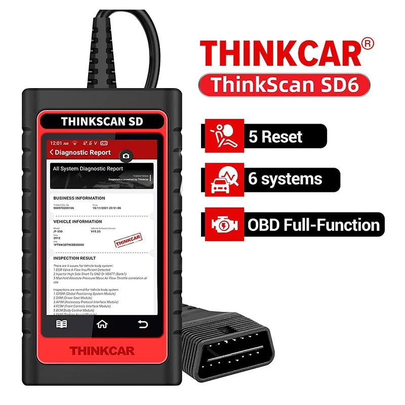 Thinkcar SD6 OBD2 Scan Tool with 28 Reset(5 Free Optional) Car Diagnostic Tools same as Thinkdiag2  Lifetime Free Update