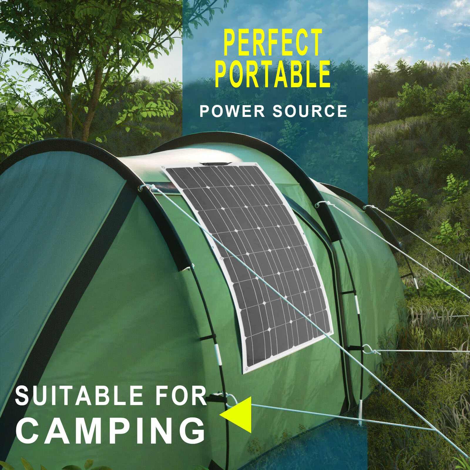 
200w Off Grid Monocrystalline Flexible Solar Panel Home Plate Energy System Panel Kit For Generator Power Charge Caravan Boat 