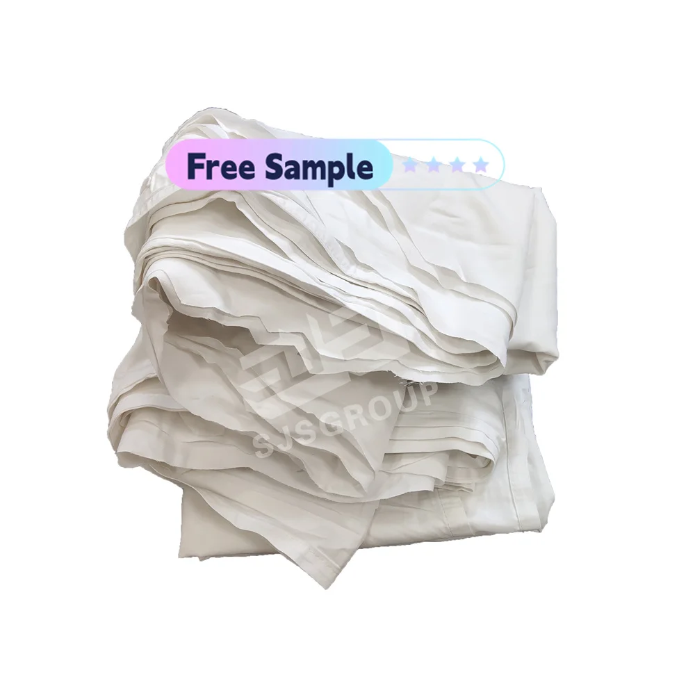 10Kg 20kg 25kg Fabric cutting pieces recycled industrial white garment leather scrap textile waste bed sheet cotton rags