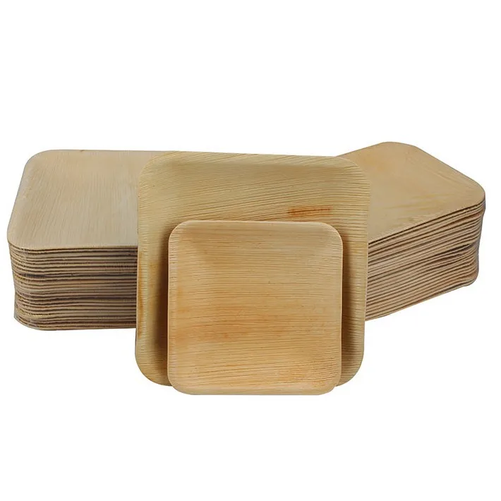 Portable Biodegradable Natural Palm Leaf Tray,chic Disposable Custom Shape Palm Leaf Plate,12 inch palm leaf pizza plates
