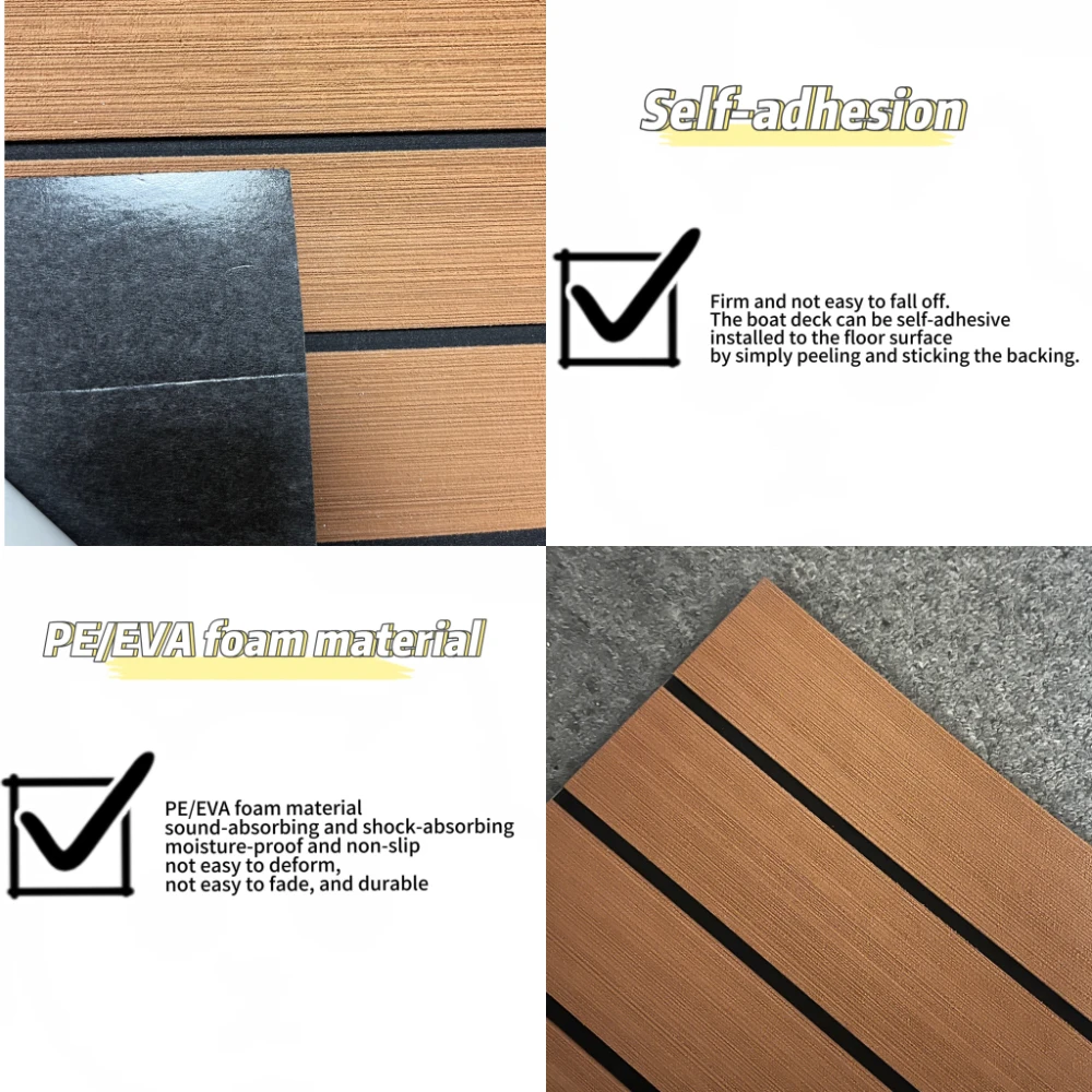 Modern Design EVA Teak Foam Boat Decking Sheets Waterproof Marine Grip Pad Brushed Acacia Wood Flooring Accessory on Sale!