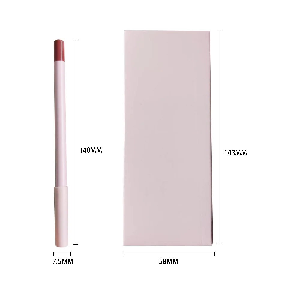 Wholesale OEM Pink Vegan Cosmetic 6pcs/kit Lip Liner Nude Brown Waterproof Lip Liner Pencil Private Label Creamy Lipliner Set