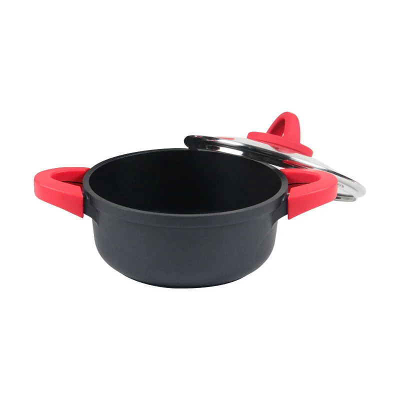 Customized aluminum  gift set non-stick pot household gift pot double-ear double bottom deep soup pot