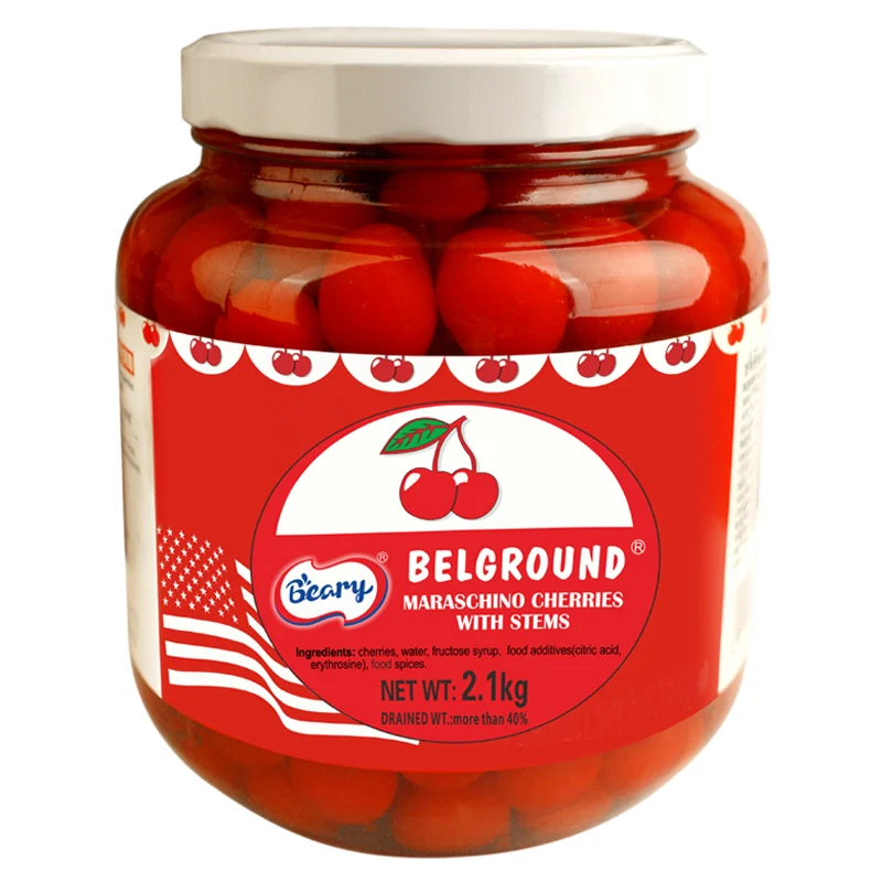 canned black cherries Red Green seedless cherry