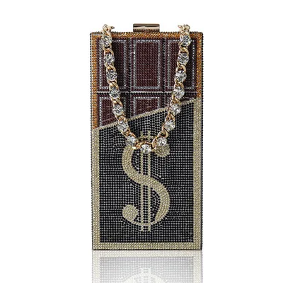 2021 Evening Bags Dollars Clutch Bag for Party Women Luxury Clutch Handbag Purse with Diamond Decoration