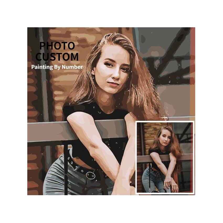 Personality Photo Customized DIY Painting By Numbers Picture Drawing 24/36 Colors Acrylic For Adult Frameless Paint By Numbers