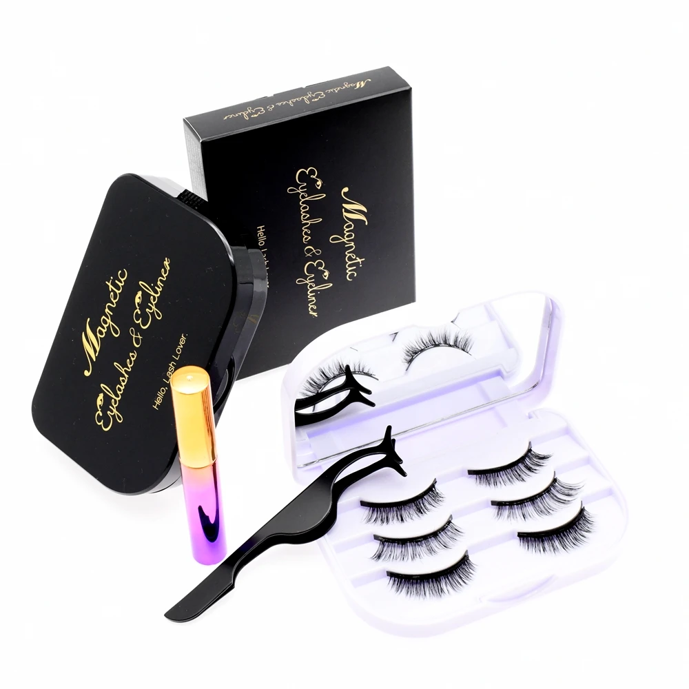 
full magnet strio lash magnetic eyelashes dual magnet magnetic eyeliner waterproof black magnetic eye lash liner cilios magntico 