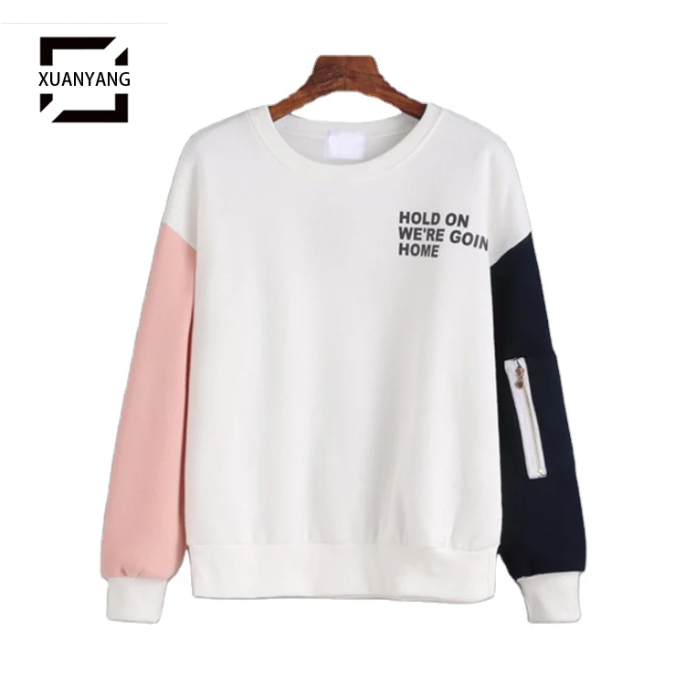 Толстовка с круглым вырезом на заказ, свитшот на молнии с наплечным принтом и надписью в стиле пэчворк