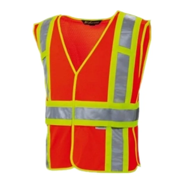100% хлопок красный жилет рабочая одежда для строительства с желтым отражающим