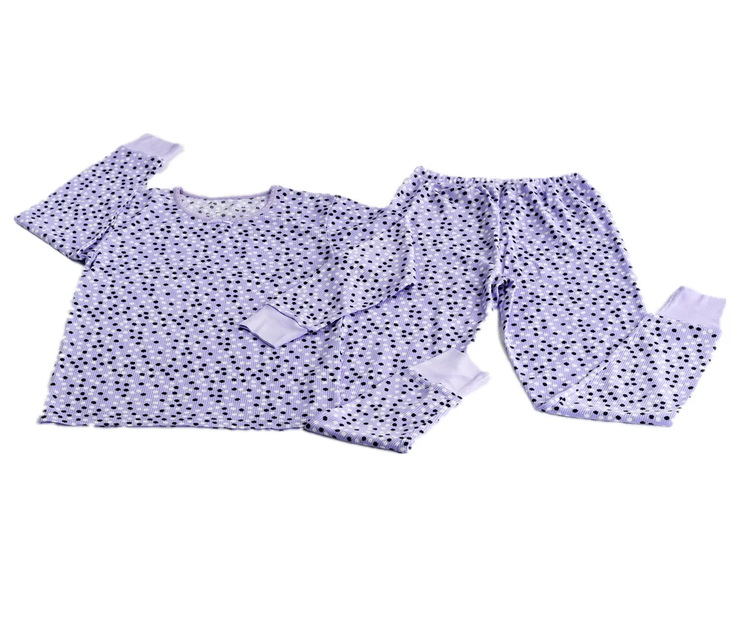Wholesale breathable waffle knit thermal pyjamas women sleepwear custom printing ladies premium pajamas for women set