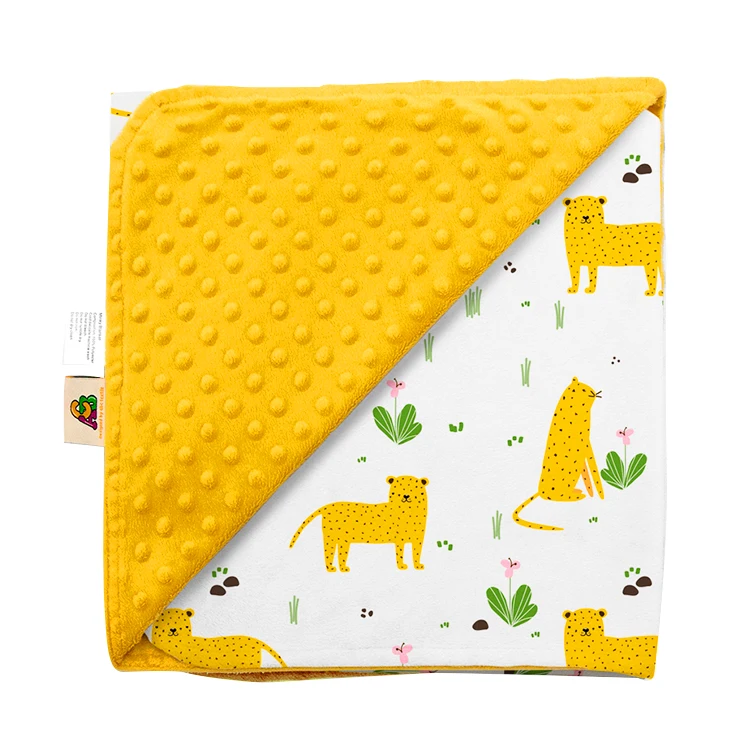 
Amazon Hot Sell Flower Print Fluffy Keep Infant Warm Comfy Minky Baby Throw Quilt 