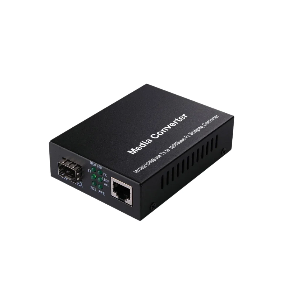 1 Sfp Port 1 Rj45 Ethernet 10/100/1000m Gigabit Fiber Rj45 Converter Sfp Media Converter