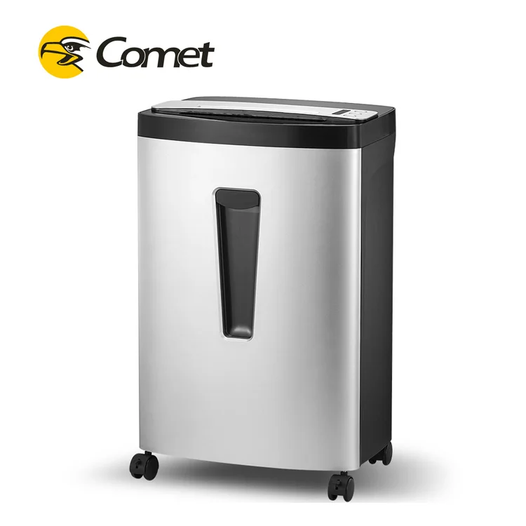 2*10mm Shred CD And Card Commercial Shredder Machine 15 Sheets 33L Large Basket GS-1560D Silver Grey Office Shredder