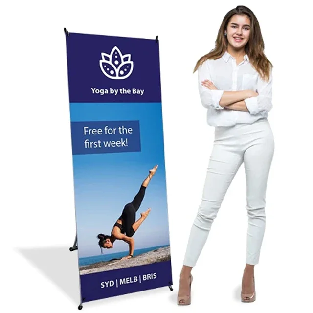 Custom portable advertising digital printed x banner stand