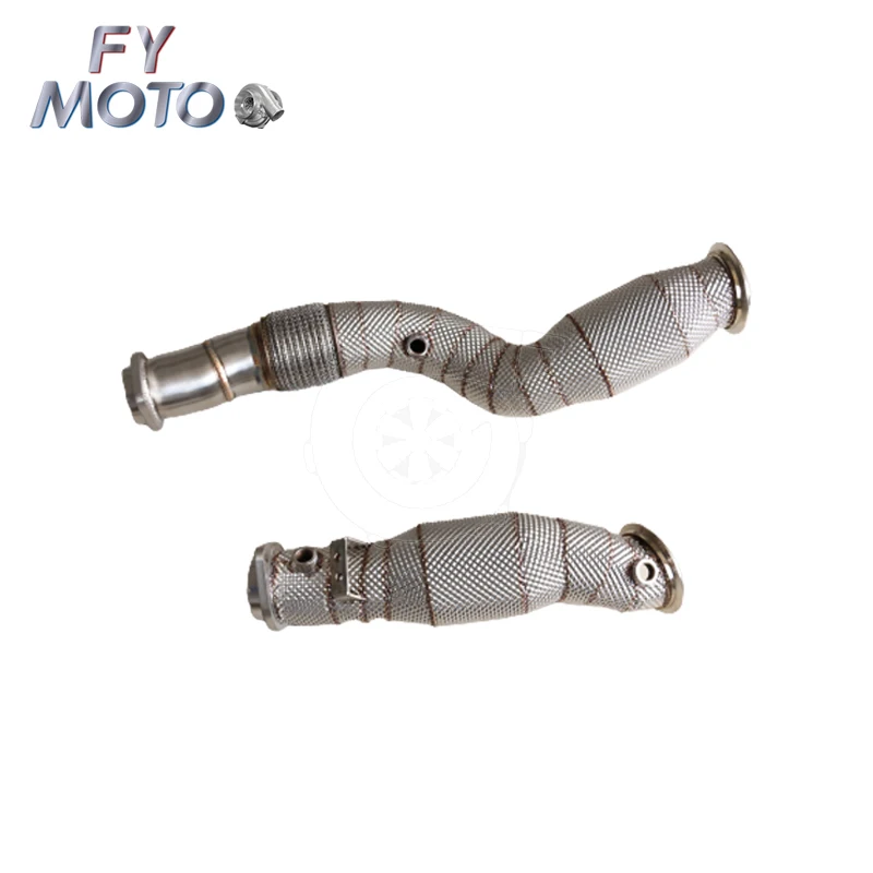Exhaust downpipe for BMW S58 G80 M3 M4 2020+ CATTED with heat shield