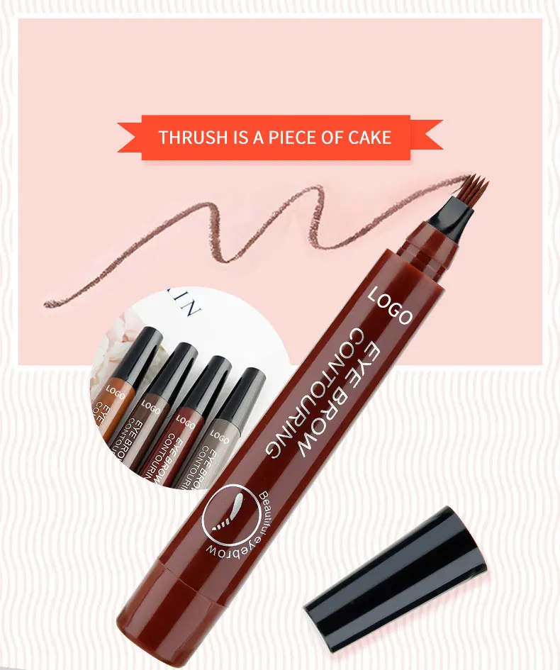 Premium 3d Eye Brow Pencil Waterproof With Sharp Nib Long Lasting Professional Fine Sketch Liquid Eye Brow Pen