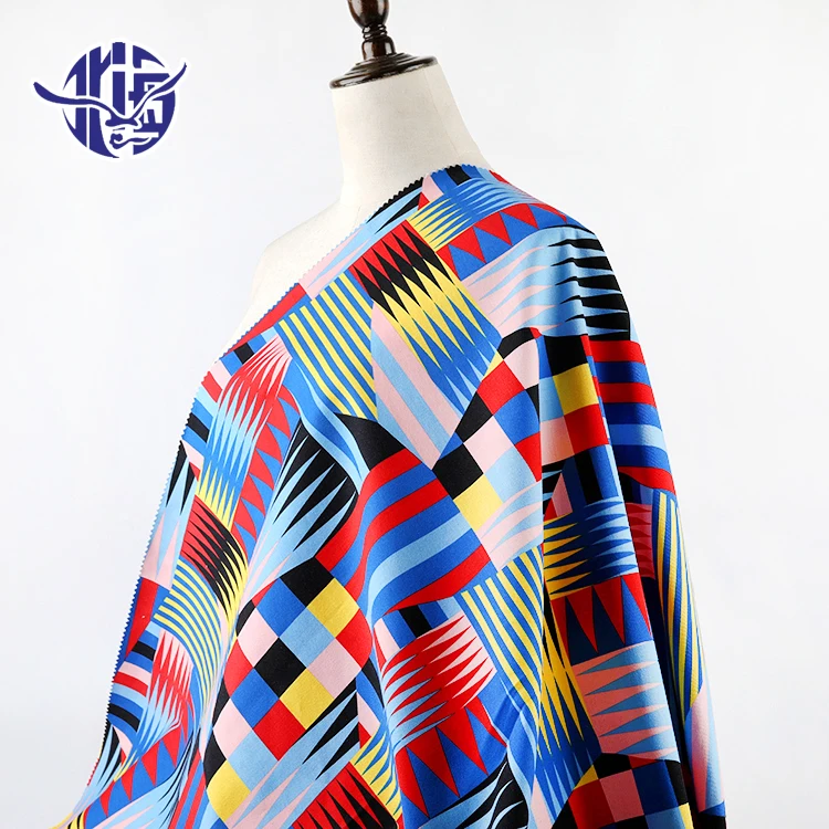 
Geometric pattern Indonesia 2021 Digital Print 100% Cotton Twill Fabric for dress 