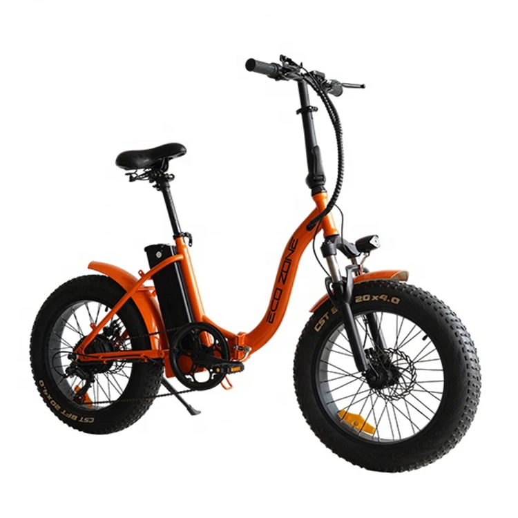 Hot sale 20inch fat tire orange frame folding mini ebike fat tyre electric bike