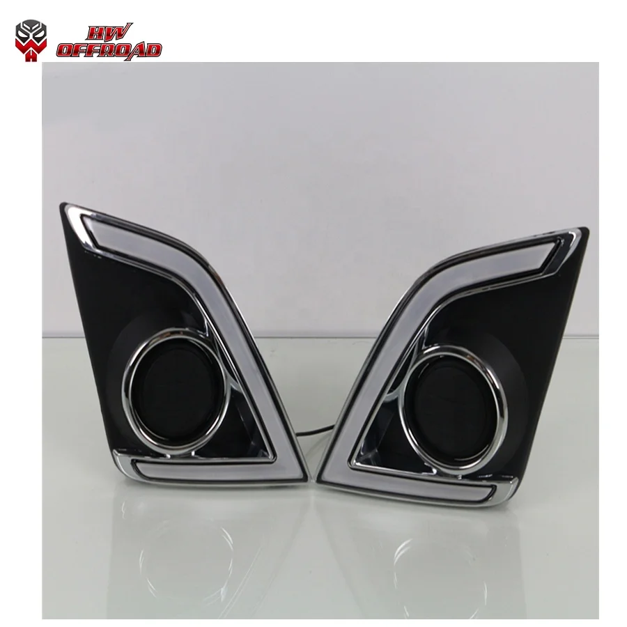 HW4x4 offroad Car LED DRL Day Running Light Fog Lamp Cover Yellow Turn Signal  For Dmax 2012-2017
