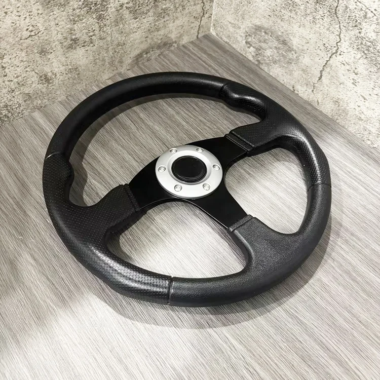 14inch 350mm PU Leather Car Racing Steering Wheel Aluminum Alloy Deep Corn Dish Sport Drifting Steering Wheels