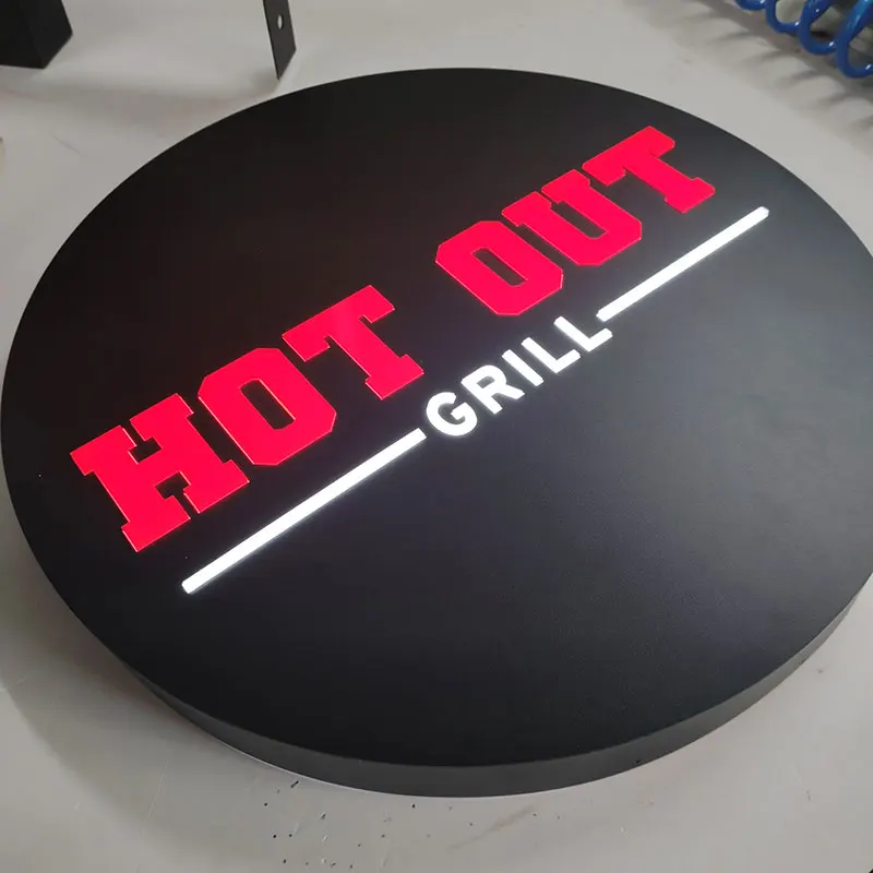 Outdoor Light Box Push Through Halo Lettering Letters Logo Illuminated Raised Letter Led Light Up Sign Custom
