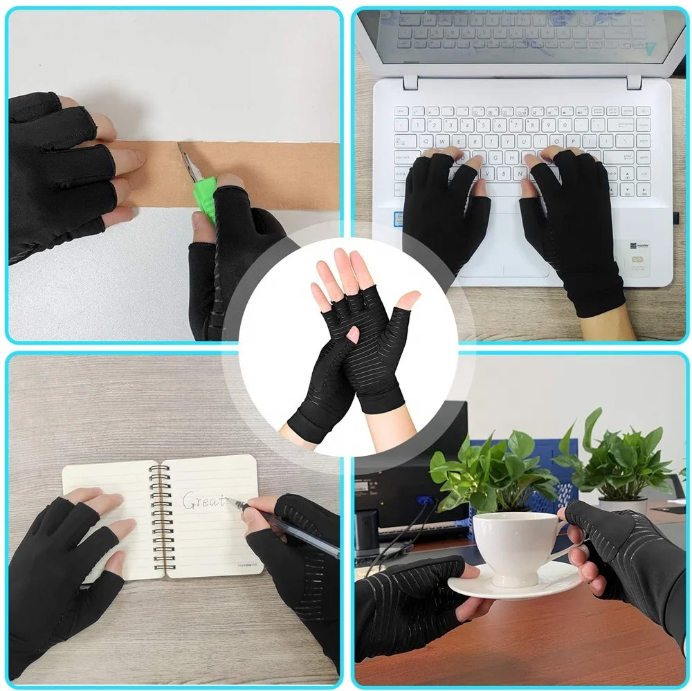 
New Arrival Customer Therapeutic Athletic Hand Care Gloves Copper Compression Arthritis Gloves 