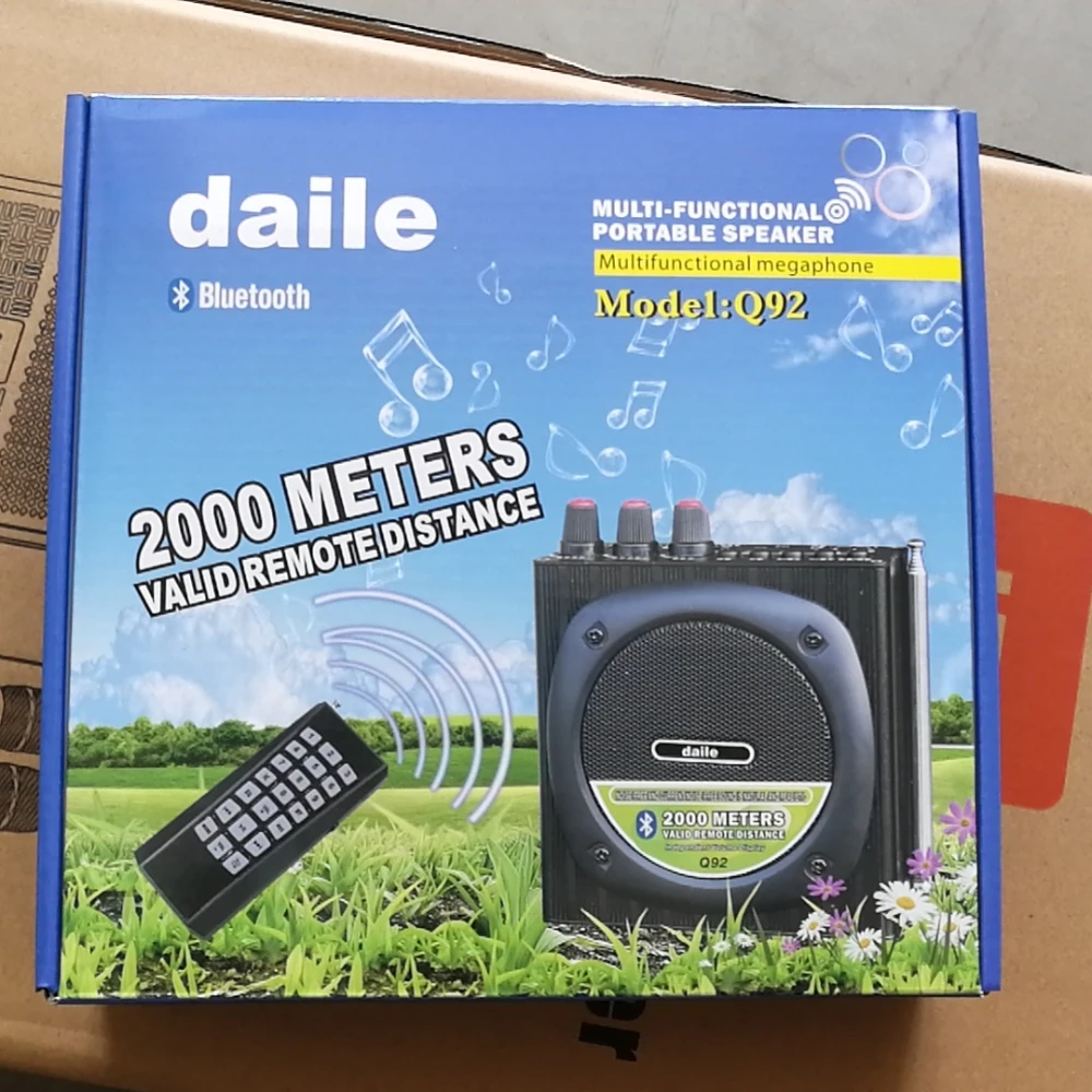 Усилитель Daile Q92 с TF/FM-радио/записью, мощный удаленный проигрыватель, уличный громкоговоритель