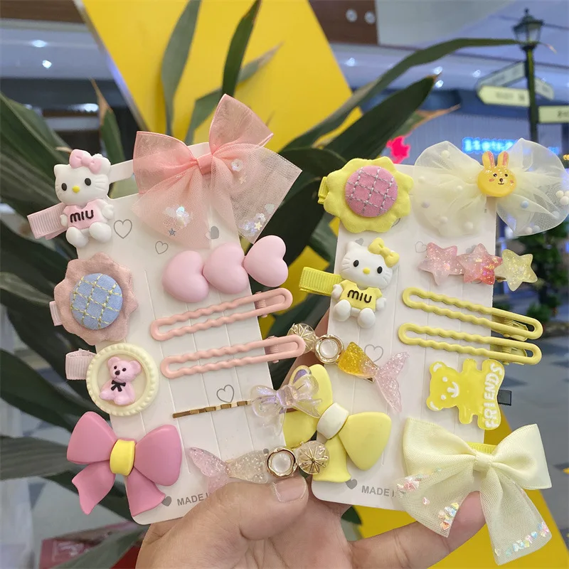 2023 Hot selling kids hairpin set 10pcs cartoon kids hair clips lovely hair clips for girls