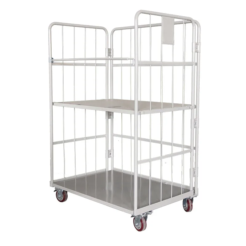 Custom Warehouse dolly Logistic cart wheel dollies 4 wheel collapsible warehouse heavy duty 500kg platform steel cart trolley