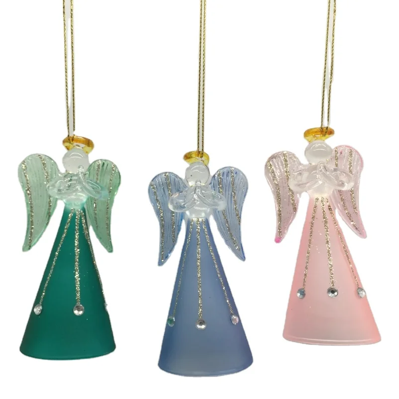Customized Christmas Tree Decorations Blown Glass Backpack Charm Bag Statuettes Christmas Tree Hanging Gifts