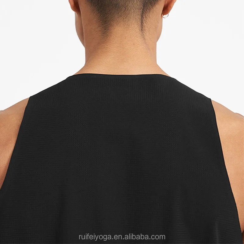 Custom Logo Stretch Lightweight Quick Dry 4-way Stretch Training Vest Nylon Powerlifting Men Mesh Running Race Back Singlet