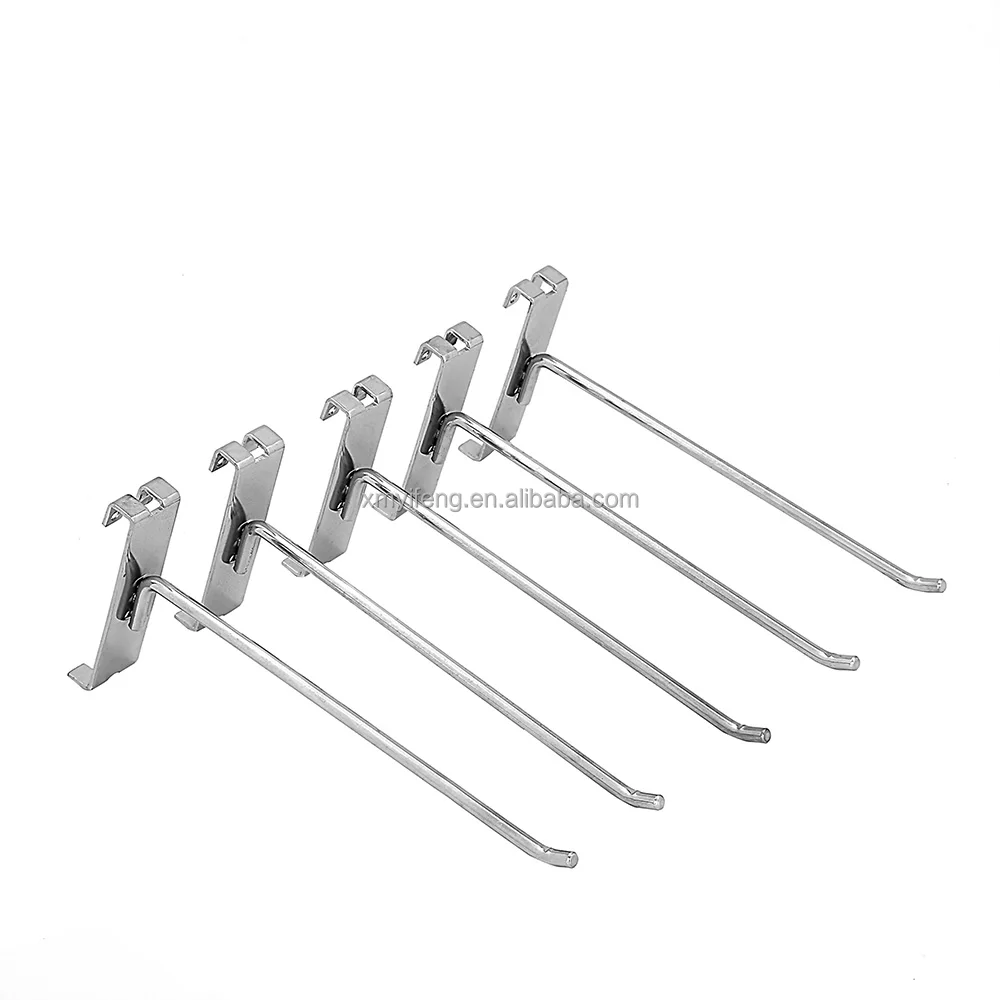 Metal garment Special design security slatwall hook chrome hooks for supermarket display