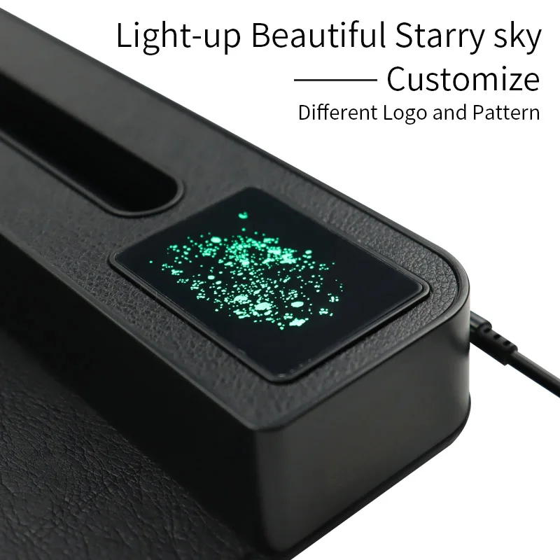 5 in 1 wireless charger mouse pad with LED logo Blue Mouse mat Rechargeable mouse pad with phone holder and pen insert storage