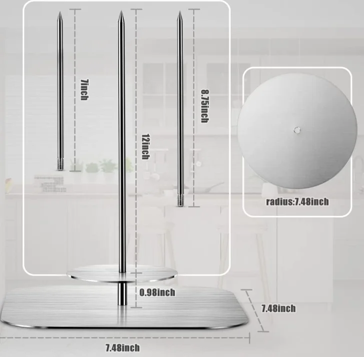 Hot Sale Stainless Steel Vertical Skewer Barbecue Spit Skewer Grill BBQ Brazilian Barbecue Skewer