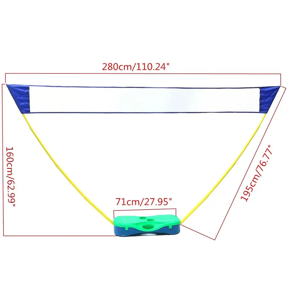 Новое поступление, Высококачественная портативная сетка для бадминтона с регулируемой высотой и ракеткой