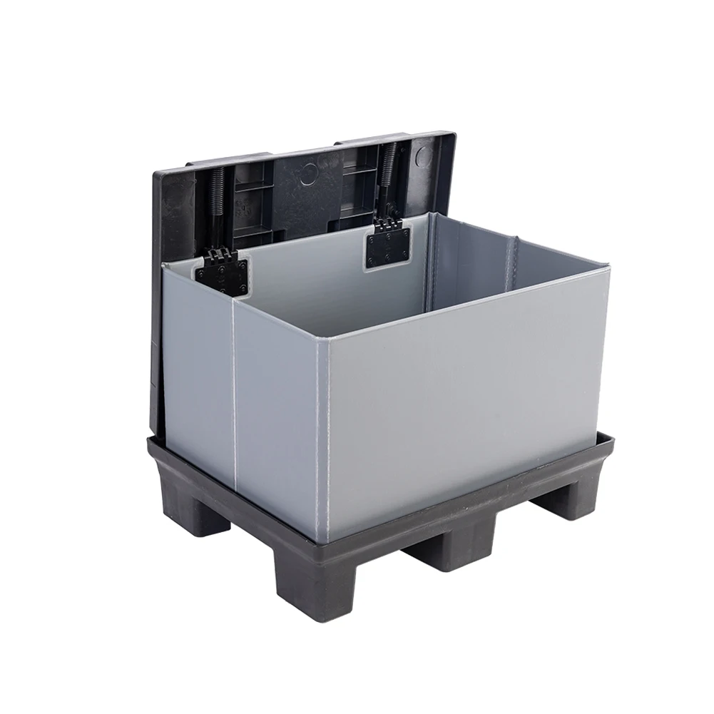 Cheap Euro Double Sides Folding Plastic Pallet Box Pallet Crate Bin For Logistics Box