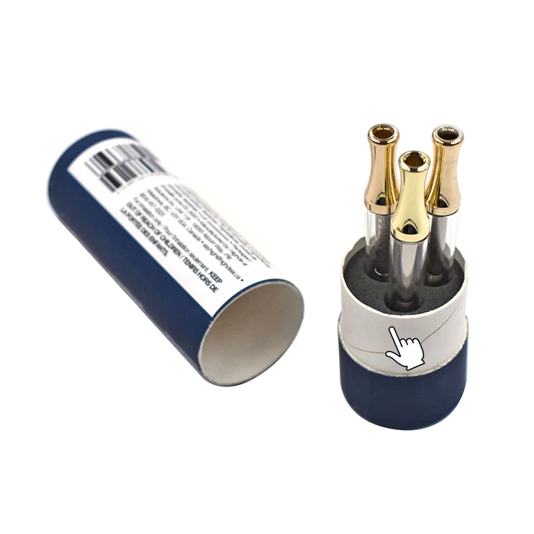 
custom logo vape tube packing can hold three electronic cigarette pen button cylinder packaging box with EVA lining 