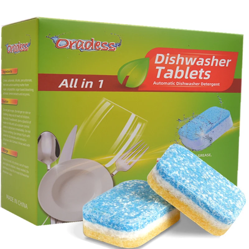 Low MOQ to Start Customized color box Packing Dishwasher  detergent Tablets 20g*30 tablets